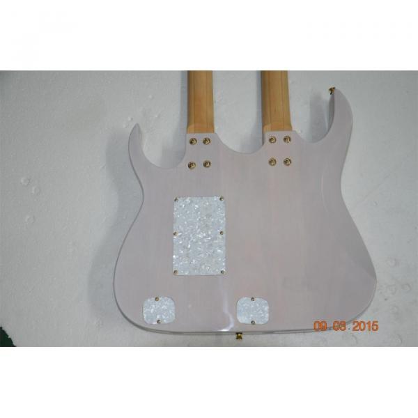 Custom JEM7V Flame Maple Top Sea Foam Green Double Neck 6/12 Strings Guitar #5 image