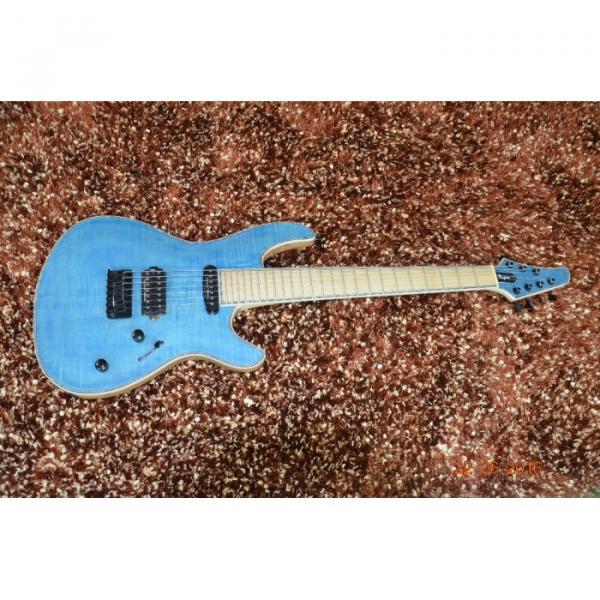 Custom Built Regius 7 String Blue Flame Maple Top Finish Mayones Guitar #1 image