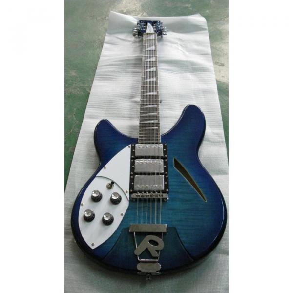 Custom 12 Strings Rickenbacker 360 Blue Flame Maple Top Guitar #1 image