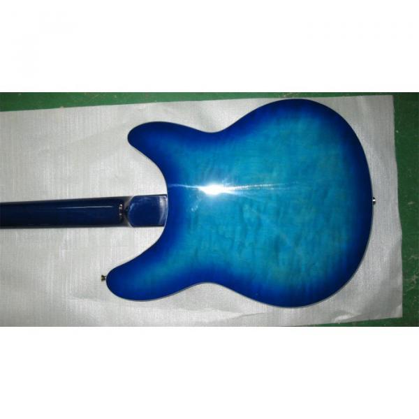 Custom 12 Strings Rickenbacker 360 Blue Flame Maple Top Guitar #4 image