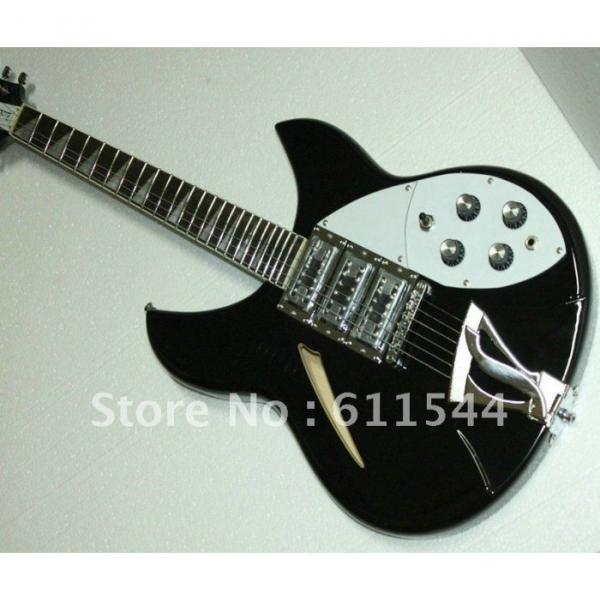 Black Rickenbacker 6 Strings 381 3 Pickups Guitar #2 image