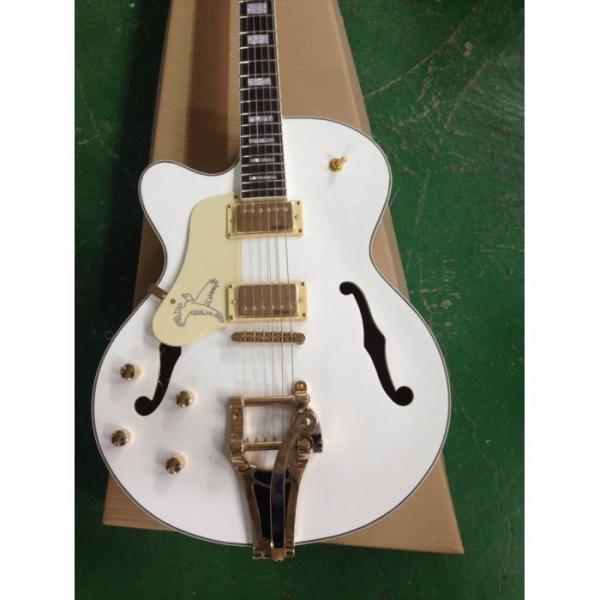 Left Handed White Gretsch Falcon 6120 Jazz Guitar #1 image