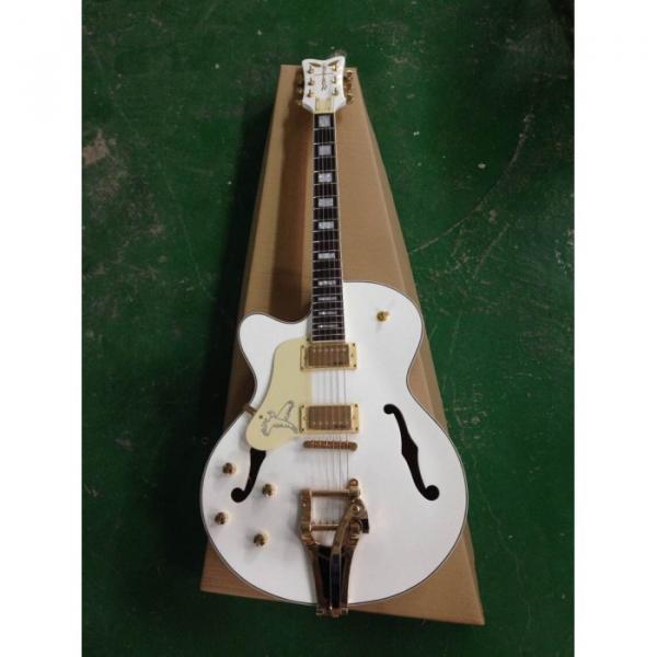 Left Handed White Gretsch Falcon 6120 Jazz Guitar #3 image