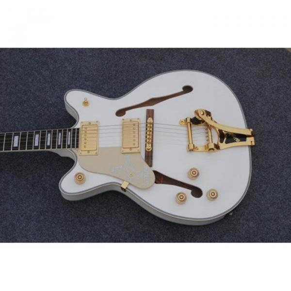 Custom Shop Left Handed White Gretsch Falcon 6120 Jazz Guitar #1 image