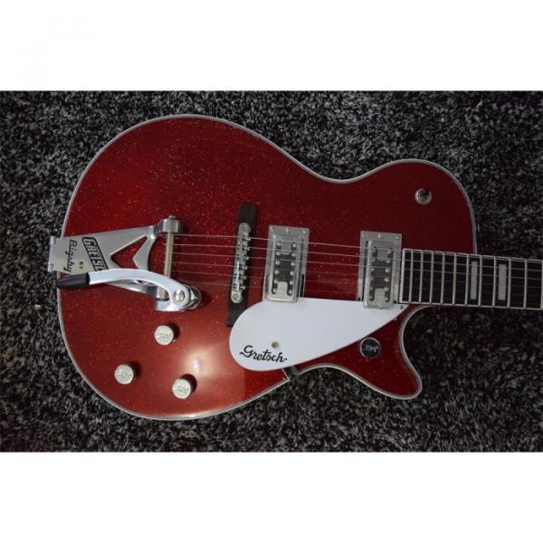 Custom Sparkle Burgundy Guitar with Authorized Gretsch Bigsby Tremolo and Knobs #1 image