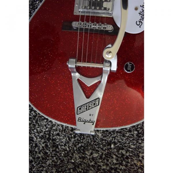Custom Sparkle Burgundy Guitar with Authorized Gretsch Bigsby Tremolo and Knobs #11 image