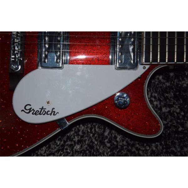 Custom Sparkle Burgundy Guitar with Authorized Gretsch Bigsby Tremolo and Knobs #13 image