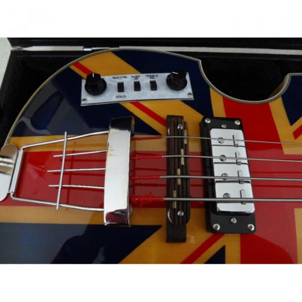 Custom Left Handed Hofner Jubilee Union Jack Paul Mcartney 4 String Bass Guitar #14 image