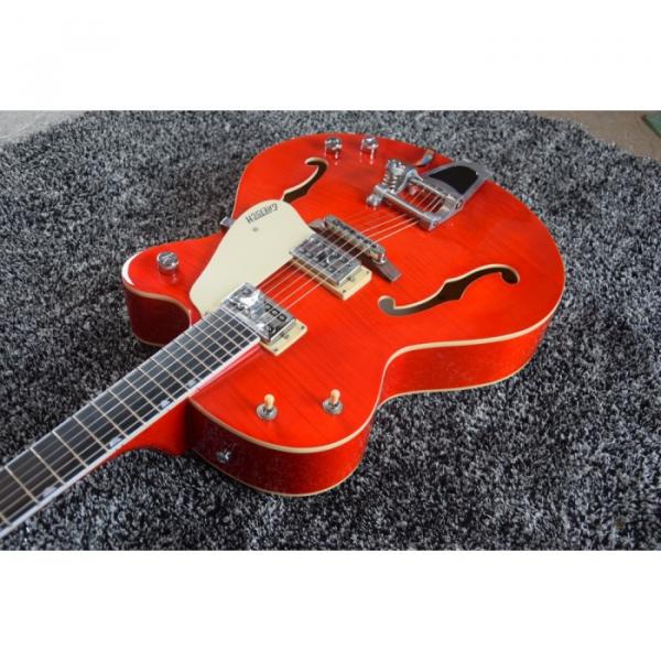 Custom Gretsch Red Orange Brian Setzer Model Guitar Horseshoe Symbol #8 image