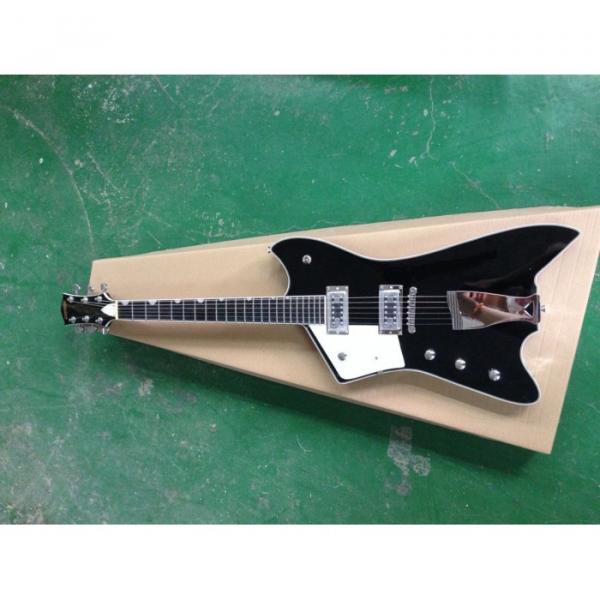 Custom Gretsch Left Handed G6199 Billy-Bo Jupiter Thunderbird Black Authorized Bridge Guitar White Pickguard #1 image