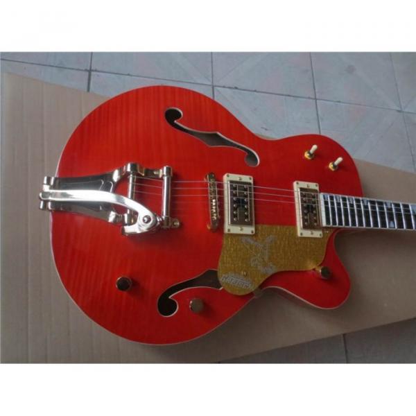 Custom Shop 6120 Gretsch Flame Maple Top Orange Jazz Guitar #3 image