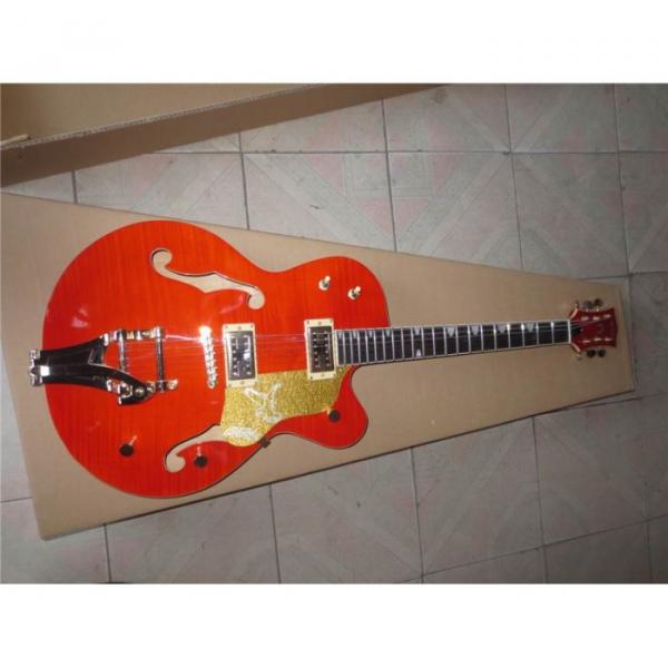 Custom Shop 6120 Gretsch Flame Maple Top Orange Jazz Guitar #9 image