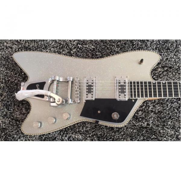 Custom Gretsch G6199 Billy-Bo Jupiter Thunderbird Metallic Silver Checkerboard Binding Guitar #7 image