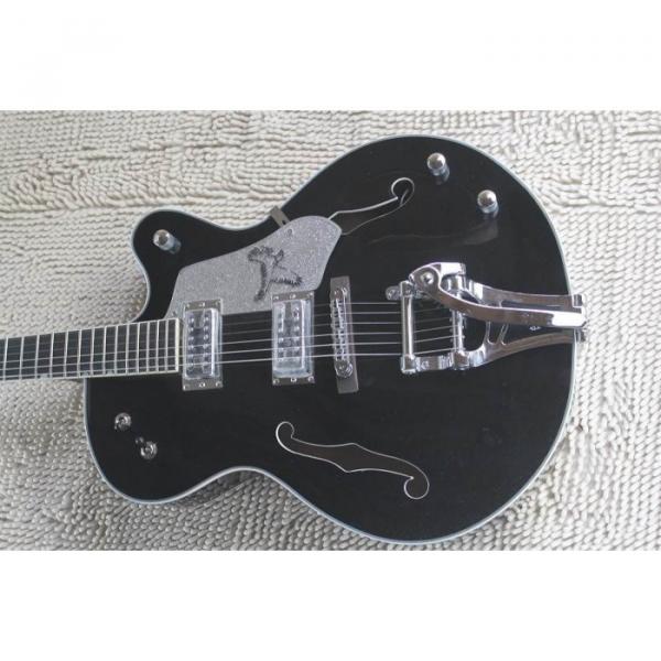 Custom Gretsch Falcon Black Silver Pickuguard Electric Guitar #11 image