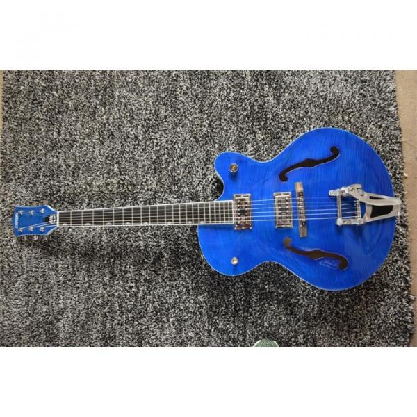 Custom 6120 Blue Tiger Maple Top Gretsch 6 String Electric Guitar #6 image