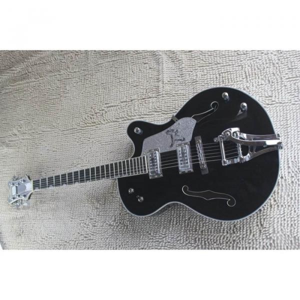 Custom Gretsch Falcon Black Silver Pickuguard Electric Guitar #18 image