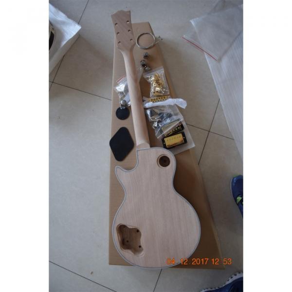 Custom Shop Flame Maple Top Unfinished guitarra Guitar Kit #2 image