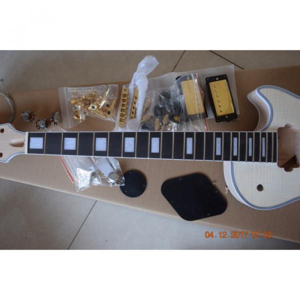 Custom Shop Flame Maple Top Unfinished guitarra Guitar Kit #3 image