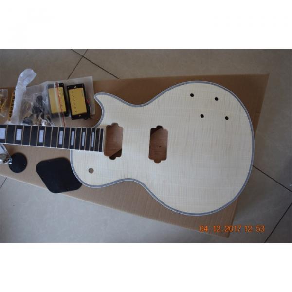 Custom Shop Flame Maple Top Unfinished guitarra Guitar Kit #4 image