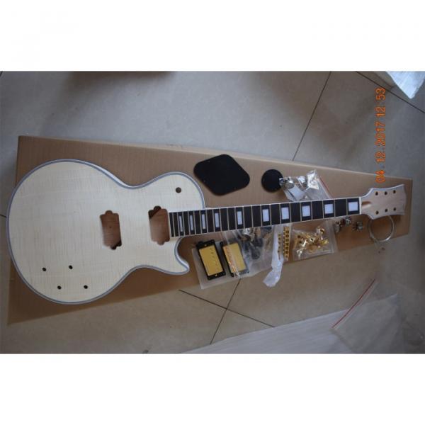 Custom Shop Flame Maple Top Unfinished guitarra Guitar Kit #6 image