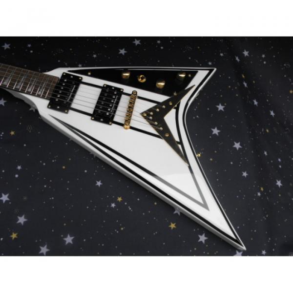 Custom Shop ESP White Black Electric Guitar #6 image