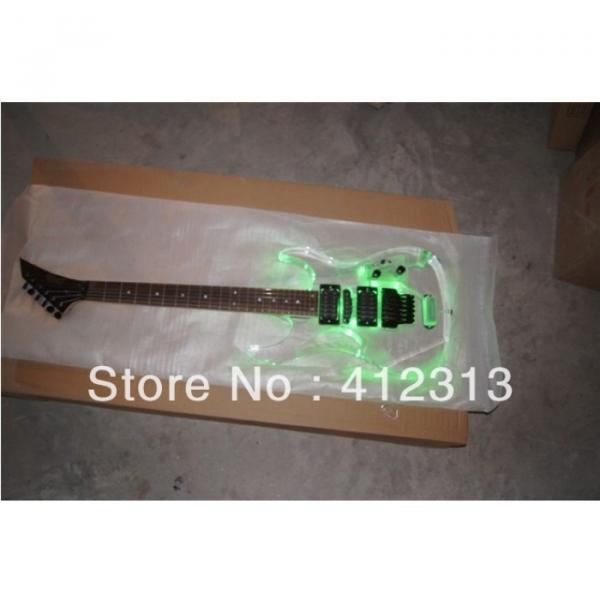 Custom Jackson Lucite Acrylic Plexiglass Green Led Guitar #1 image
