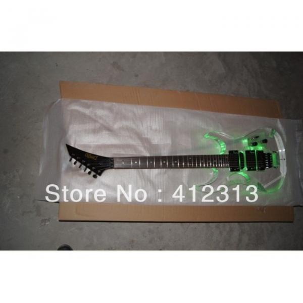 Custom Jackson Lucite Acrylic Plexiglass Green Led Guitar #2 image