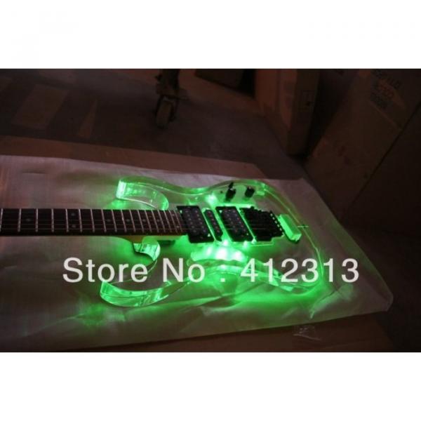 Custom Jackson Lucite Acrylic Plexiglass Green Led Guitar #4 image