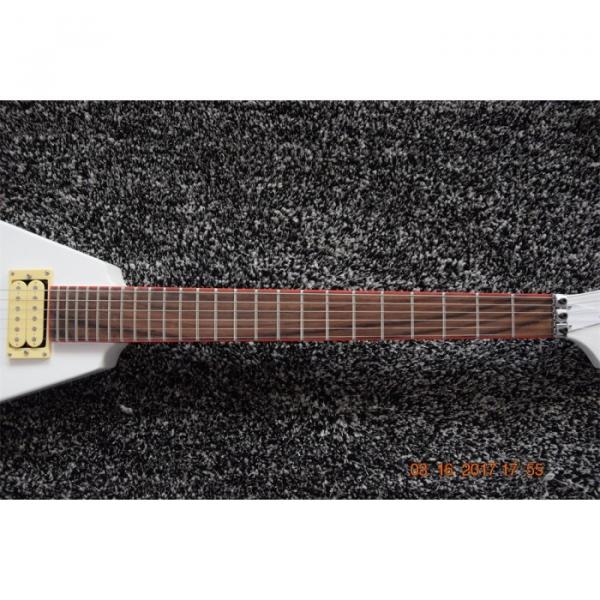 Custom Flying V Jackson White Stripe Red Electric Guitar #10 image
