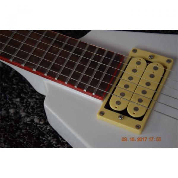 Custom Flying V Jackson White Stripe Red Electric Guitar #12 image