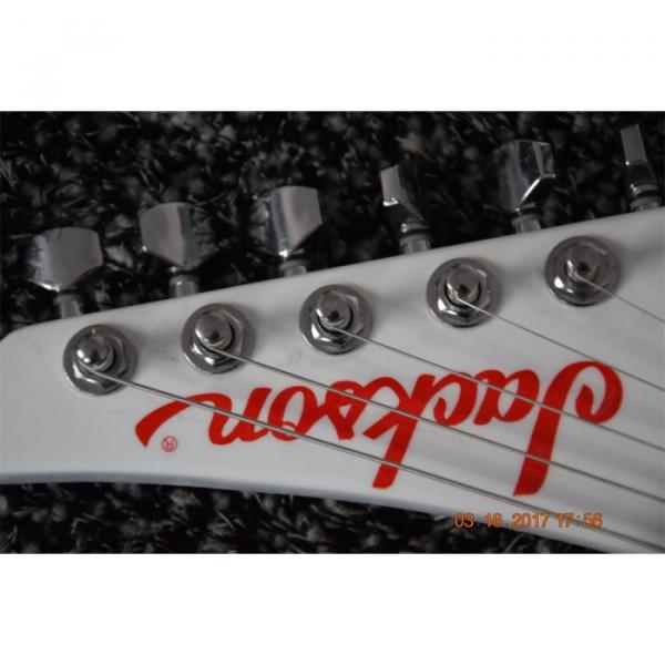 Custom Flying V Jackson White Stripe Red Electric Guitar #14 image