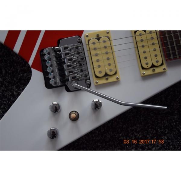 Custom Flying V Jackson White Stripe Red Electric Guitar #15 image