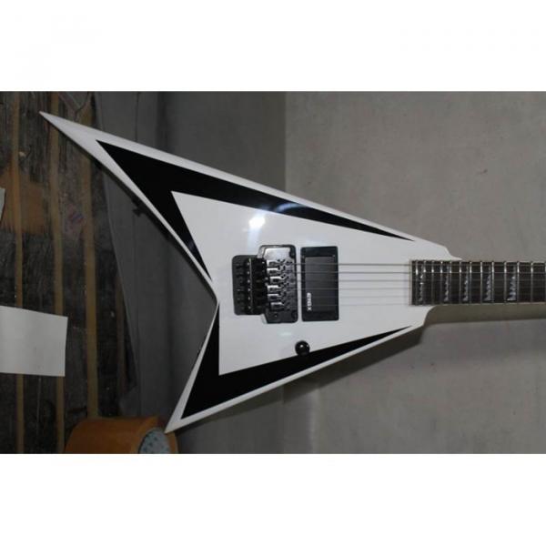 ESP Flying V White Black Electric Guitar #7 image