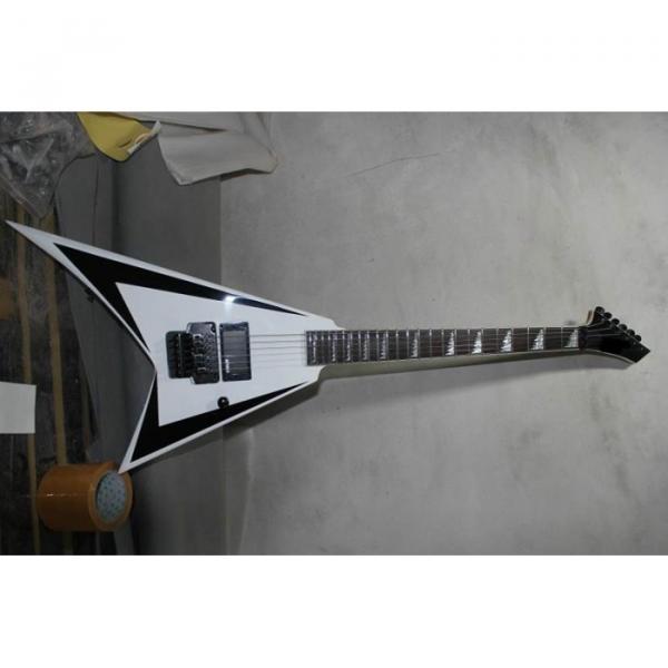ESP Flying V White Black Electric Guitar #8 image