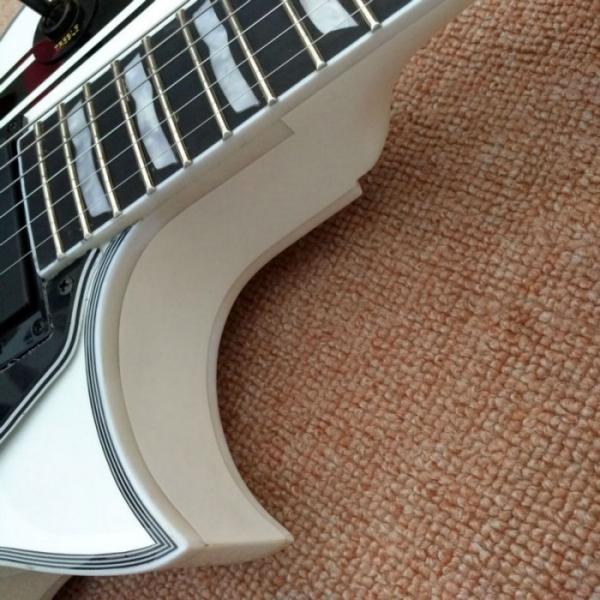Custom Shop ESP Metallica James Hetfield Iron Cross  White w/ Stripes Graphic Guitar #4 image