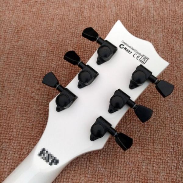 Custom Shop ESP Metallica James Hetfield Iron Cross  White w/ Stripes Graphic Guitar #7 image