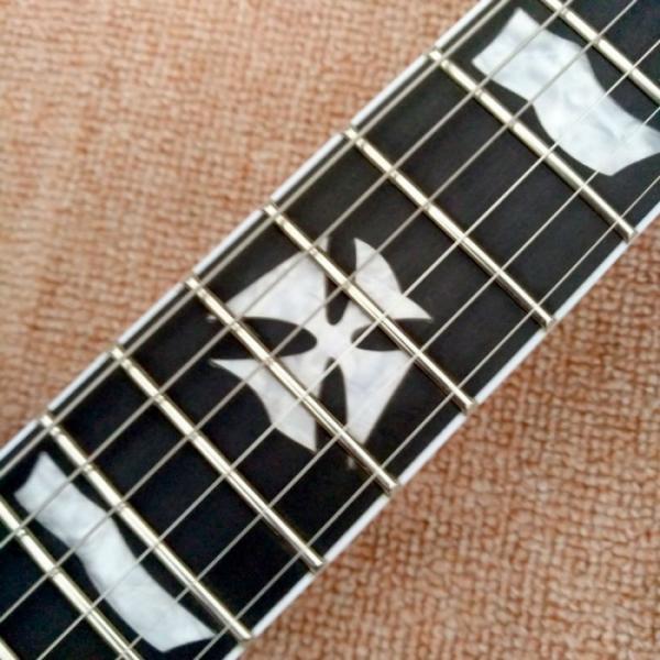 Custom Shop ESP Metallica James Hetfield Iron Cross  White w/ Stripes Graphic Guitar #9 image