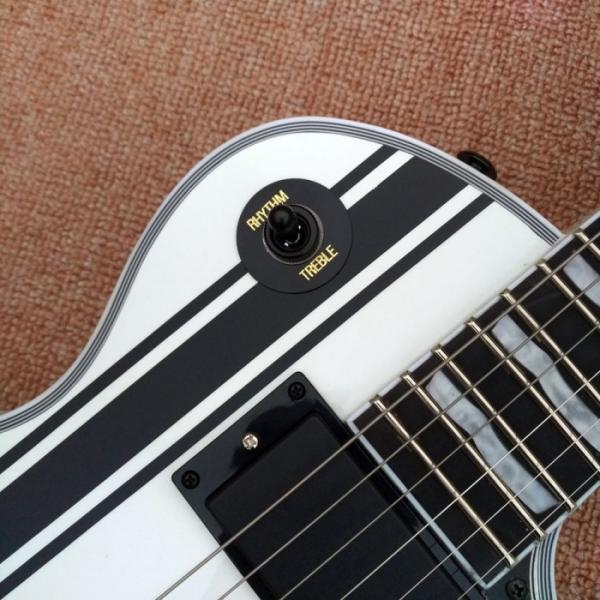 Custom Shop ESP Metallica James Hetfield Iron Cross  White w/ Stripes Graphic Guitar #10 image