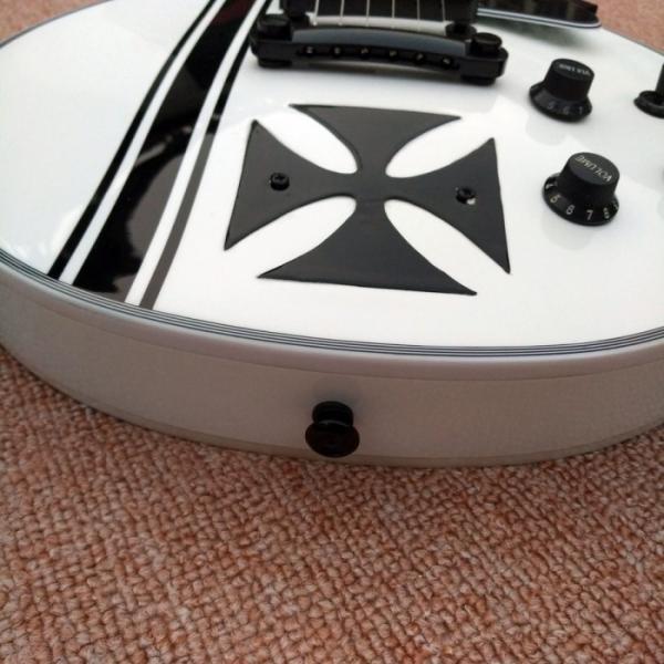 Custom Shop ESP Metallica James Hetfield Iron Cross  White w/ Stripes Graphic Guitar #11 image