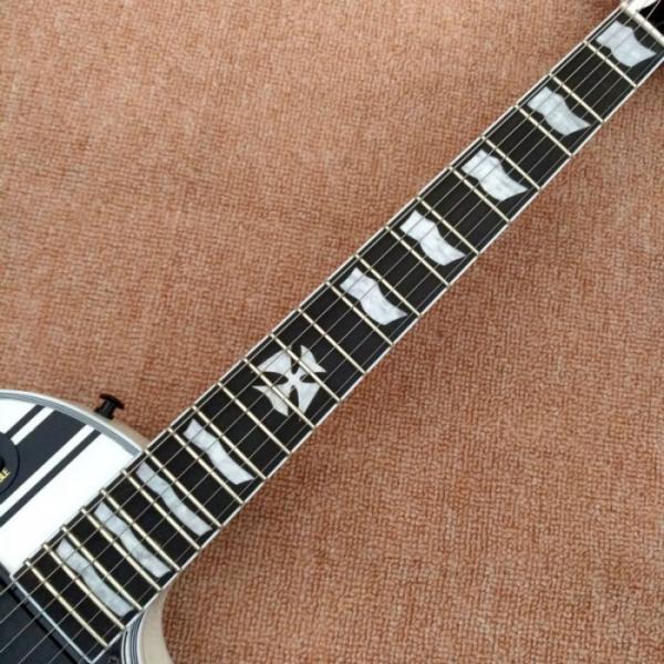 Custom Shop ESP Metallica James Hetfield Iron Cross  White w/ Stripes Graphic Guitar #12 image