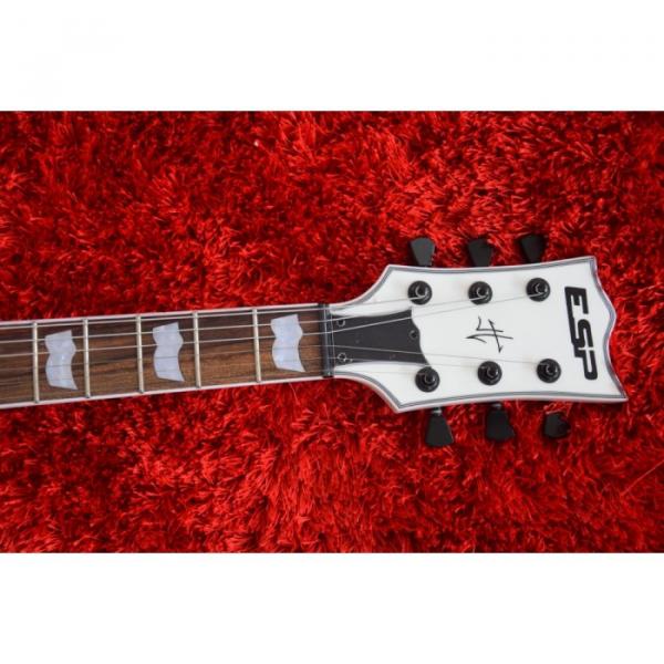 Custom Shop ESP Metallica James Hetfield Iron Cross  Snow White w/ Stripes Graphic Electric Guitar #9 image