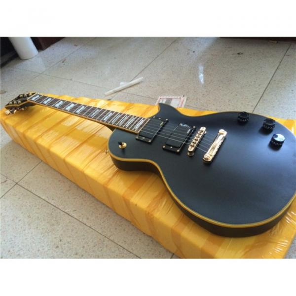 Custom Shop Eclipse ESP Matte Black Gold Hardware Electric Guitar #8 image