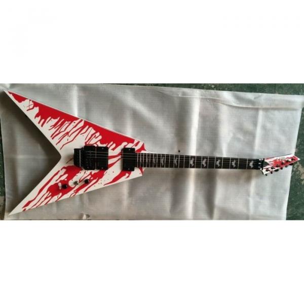 Custom Shop Dan Jacobs Flying V ESP LTD Blood Spatter Guitar #4 image