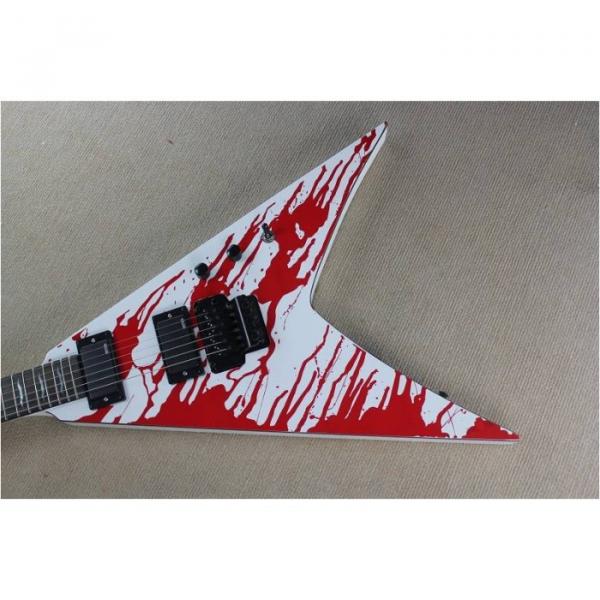 Custom Shop Blood Spatter Authorized EMG Pickups Dan Jacobs Flying V ESP Guitar #8 image