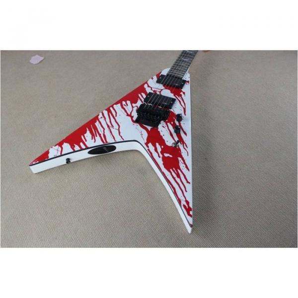 Custom Shop Blood Spatter Authorized EMG Pickups Dan Jacobs Flying V ESP Guitar #15 image