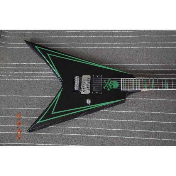 Custom Shop Authorized EMG Pickups Flying V ESP Guitar Black #8 image