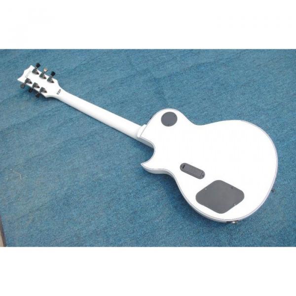 Custom Made ESP Metallica James Hetfield Iron Cross  Snow White w/ Stripes Graphic Electric Guitar #6 image