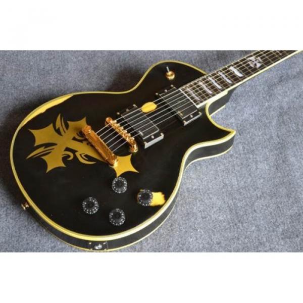 Custom Made ESP Iron Cross Black Electric guitar #9 image