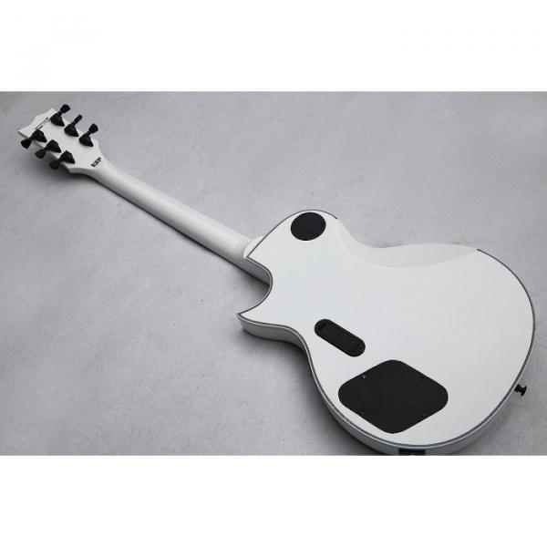 Custom ESP Metallica James Hetfield Iron Cross  Snow White w/ Stripes Graphic Guitar #2 image