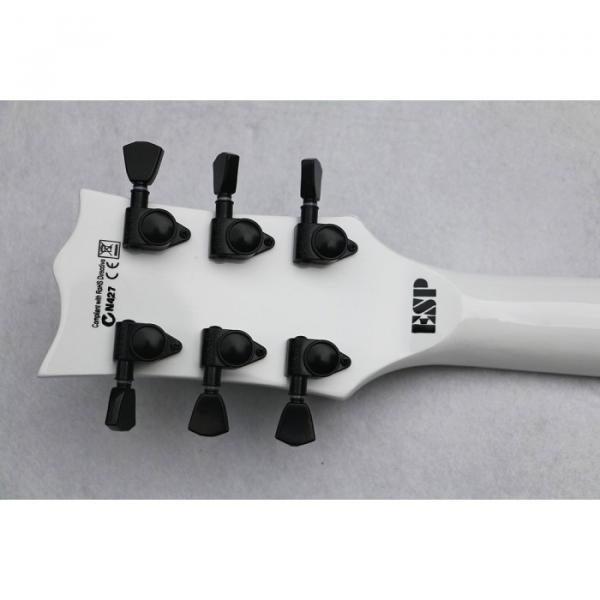 Custom ESP Metallica James Hetfield Iron Cross  Snow White w/ Stripes Graphic Guitar #5 image